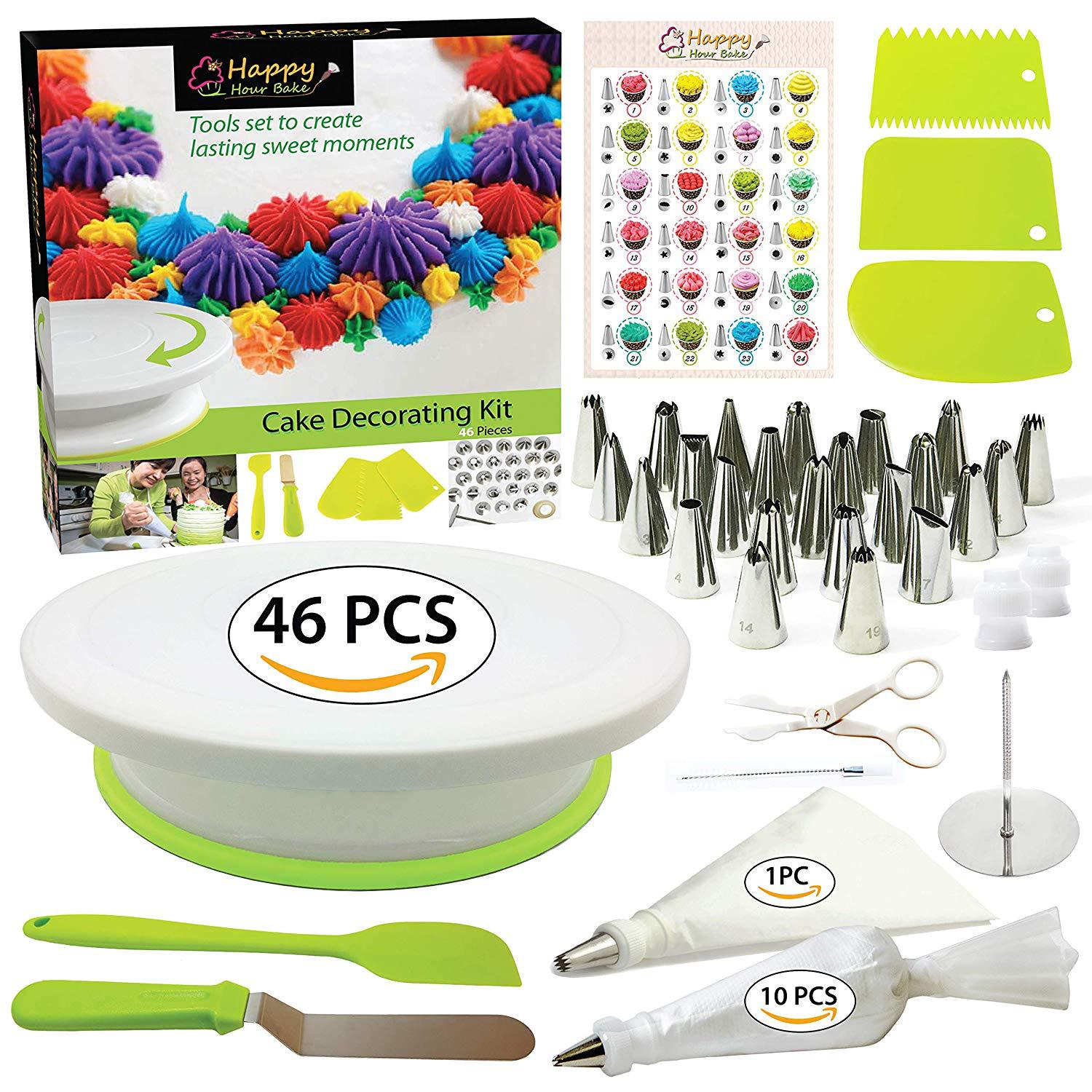 【 Mother's Day】 46 Piece Cake Decorating Table Set Baking Tools  kitchen tools DIY Homemade Cake