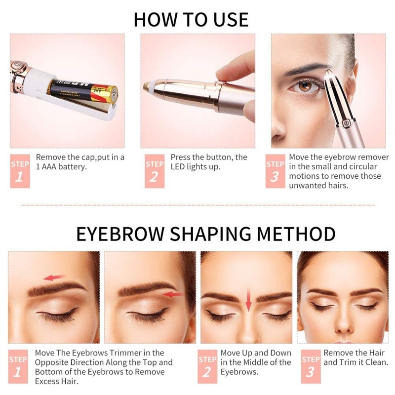 Eyebrow trimmer epilator lipstick lipstick eyebrow razor instant painless razor epilator portable