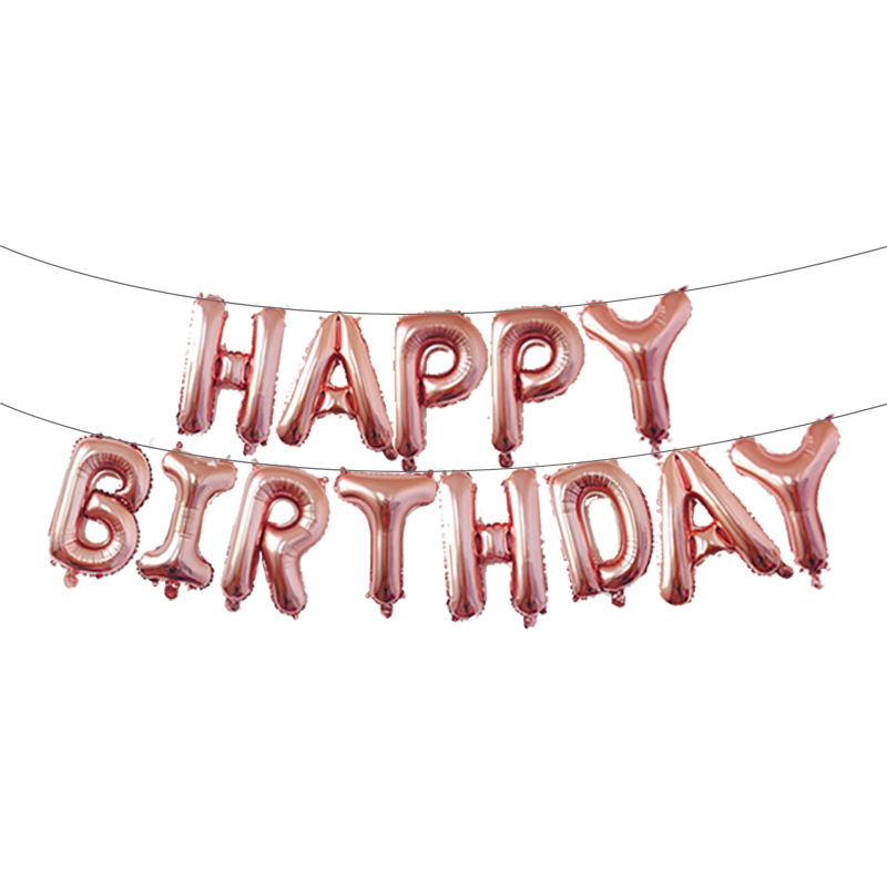 Birthday Party Decoration Letter Package Rose Gold Aluminum Film Balloon Package