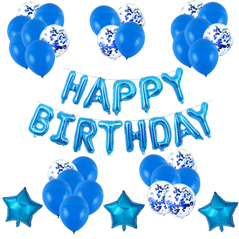 Happy birthday set birthday party decoration atmosphere balloons 12 inch sequin balloons