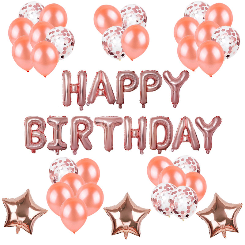 Happy birthday set birthday party decoration atmosphere balloons 12 inch sequin balloons