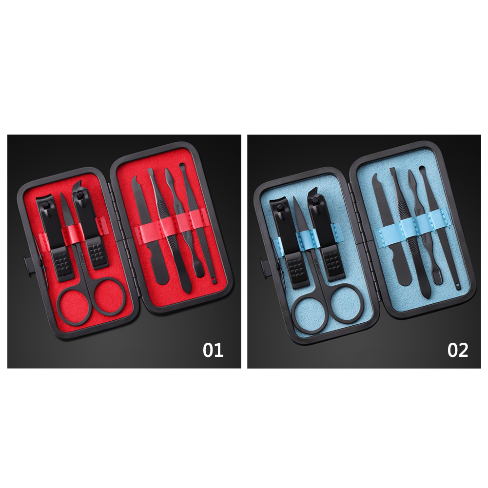 7pcs/set  Manicure Nail Clippers Pedicure Set Portable Travel Hygiene Kit Stainless Steel