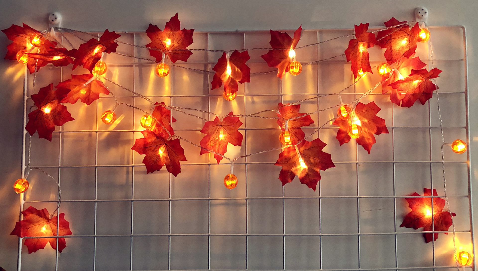 led pumpkin maple leaf light string thanksgiving christmas garden party room ins decoration lamp