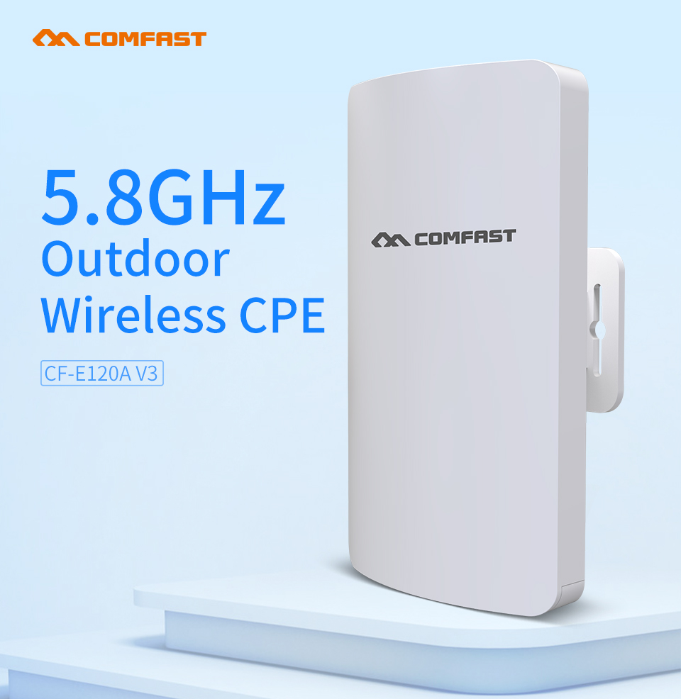 Comfast Mini 5.8GHz Outdoor Wireless CPE Bridge 1-2Km Long Range Network Wifi Router IP  CF-E120A