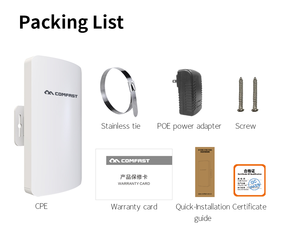 Comfast 300Mbps 2.4G Wireless Outdoor Wifi Long range cpe 11dbi  Wi fi Repeater RouterCF-E110N