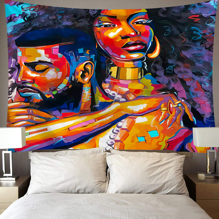 African woman background cloth background wall tapestries home decor murals tapestries beach towels