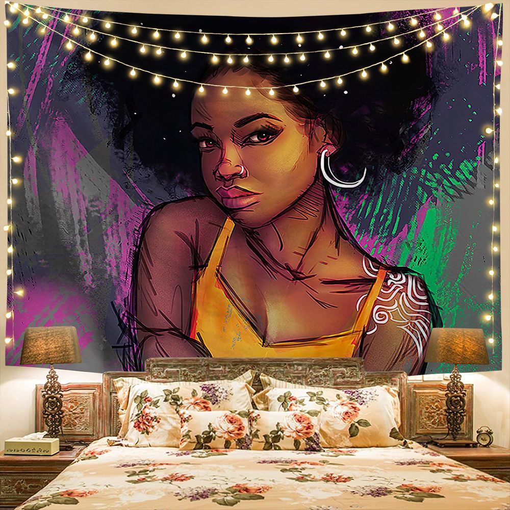 African woman background cloth background wall tapestries home decor murals tapestries beach towels
