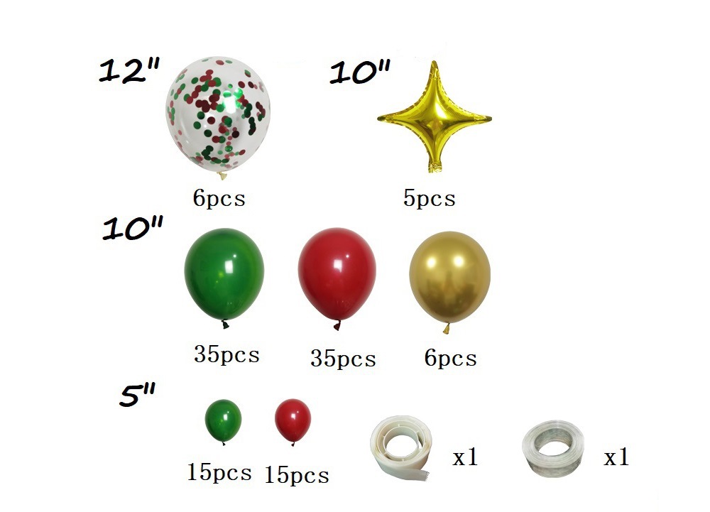119pcs Christmas Balloon Set Merry Christmas Party Decorations