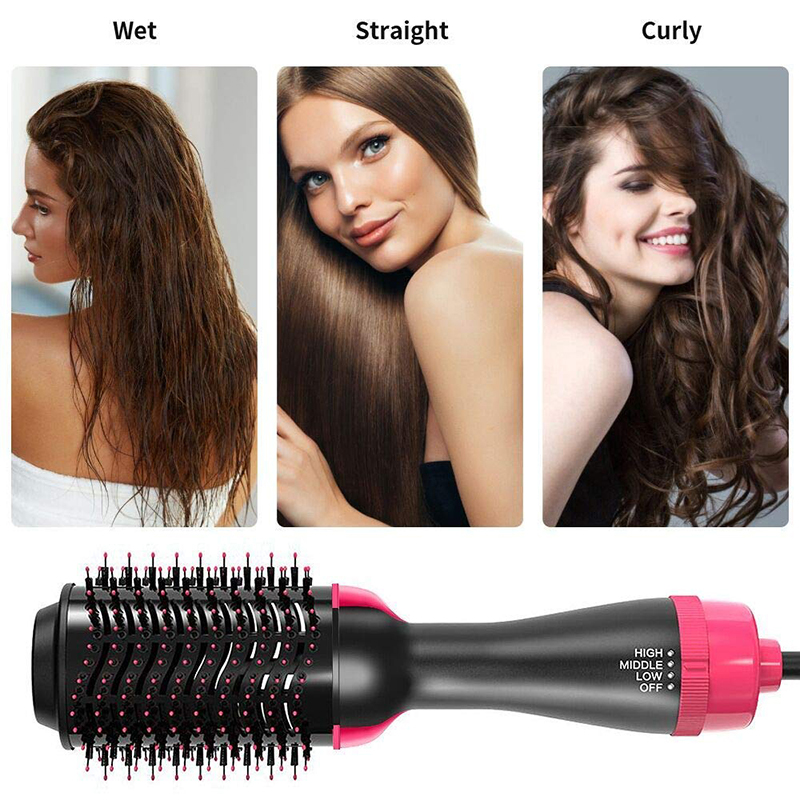 One Step Hair Dryer &amp; Volumizer Salon Hot Air Paddle Styling Hair Straightener Curler