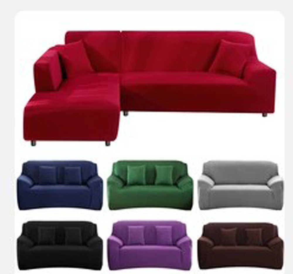 Solid color sofa covers for living room  couch cover stretch  L shape need buy 2piece