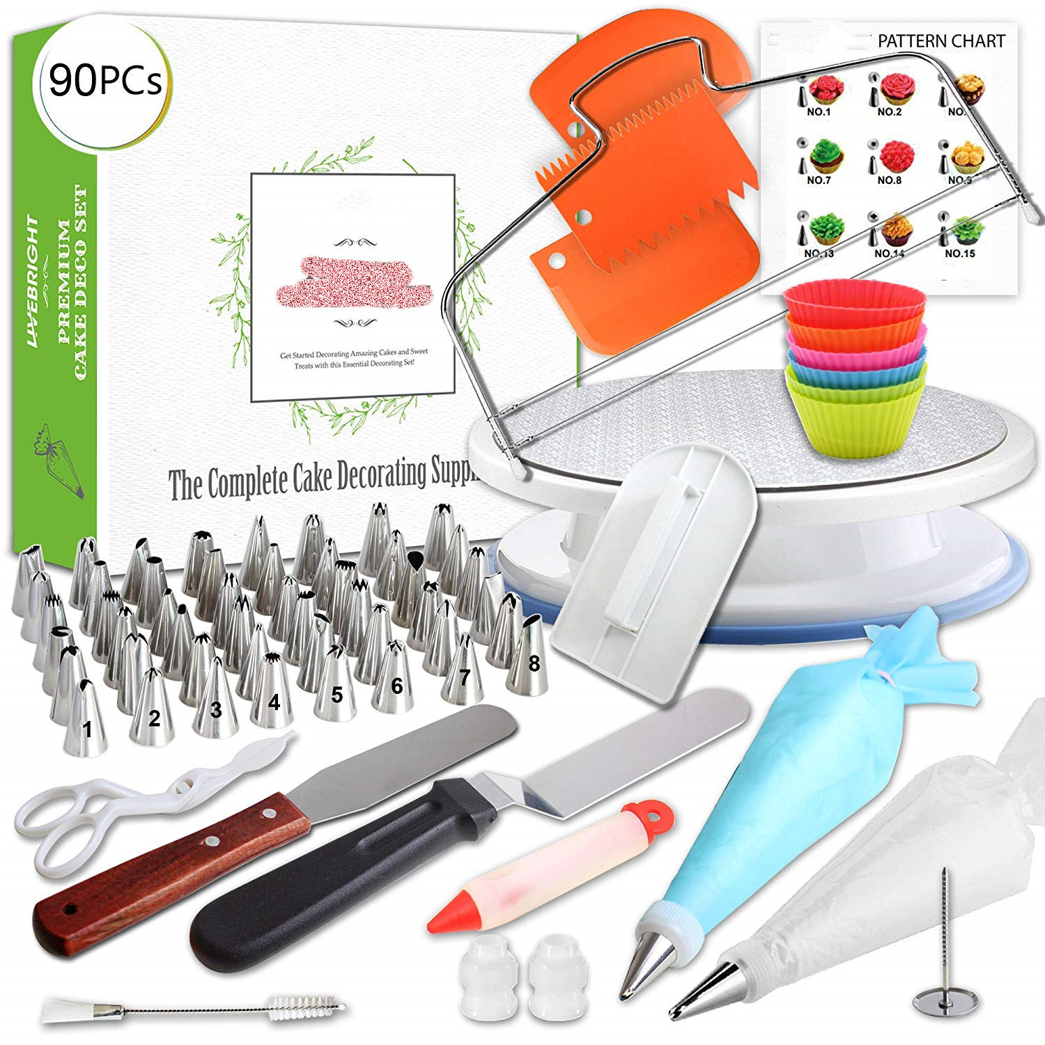 90-piece cake decorating table set cake turntable kitchen baking tools DIY homemade cake
