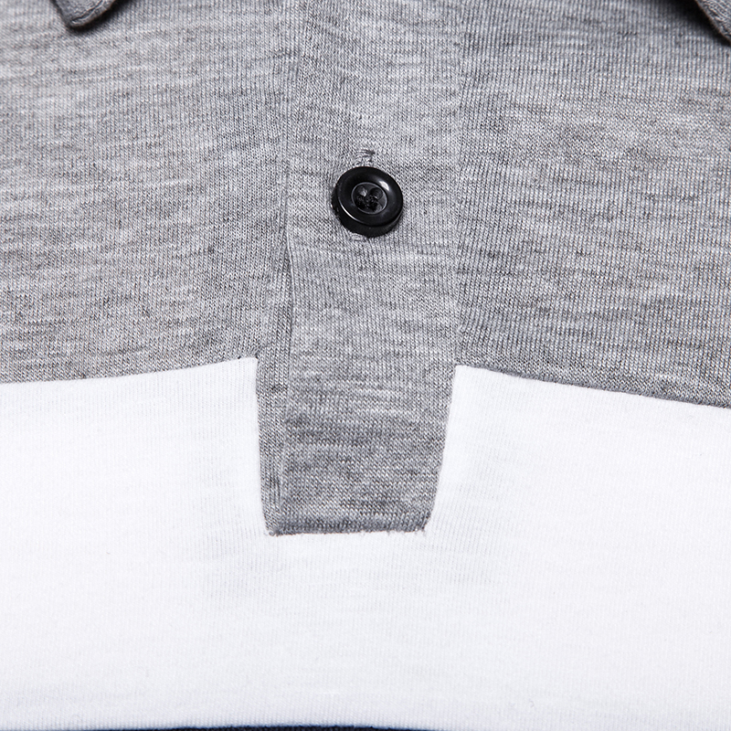 Men&apos;s long-sleeved T-shirt men&apos;s casual fake color matching fit men&apos;s POLO bottoming T-shirt
