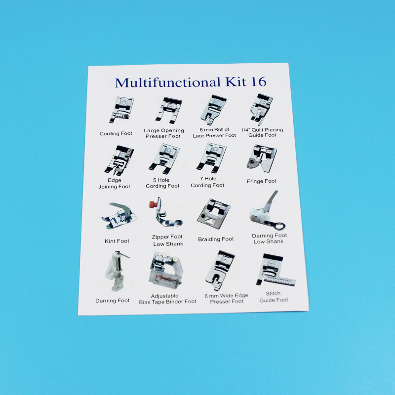 16pcs Type B Sewing Machine Presser Foot Feet Kit Set Sewing Machines Foot Tools Accessory