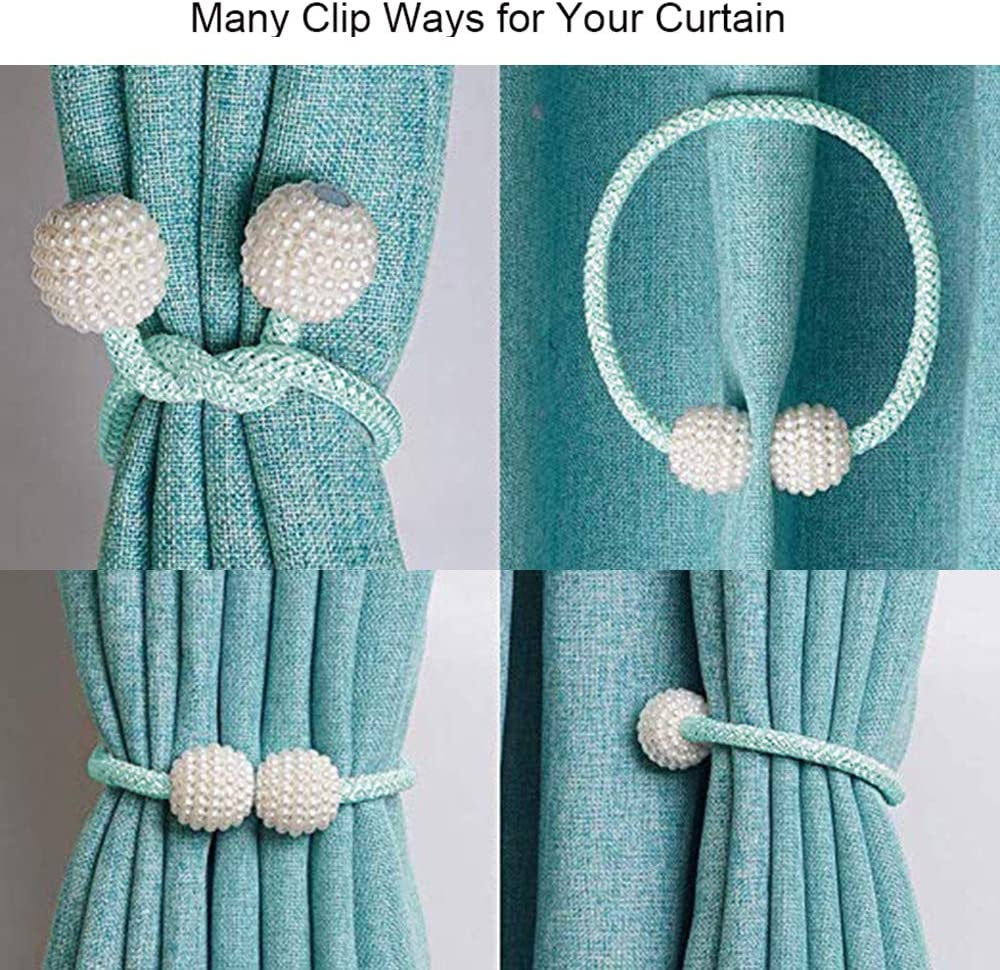 【New】(2 Pack)Curtain Tiebacks Clips  - Window Tie Backs Holders for Home Office Decorative Rope