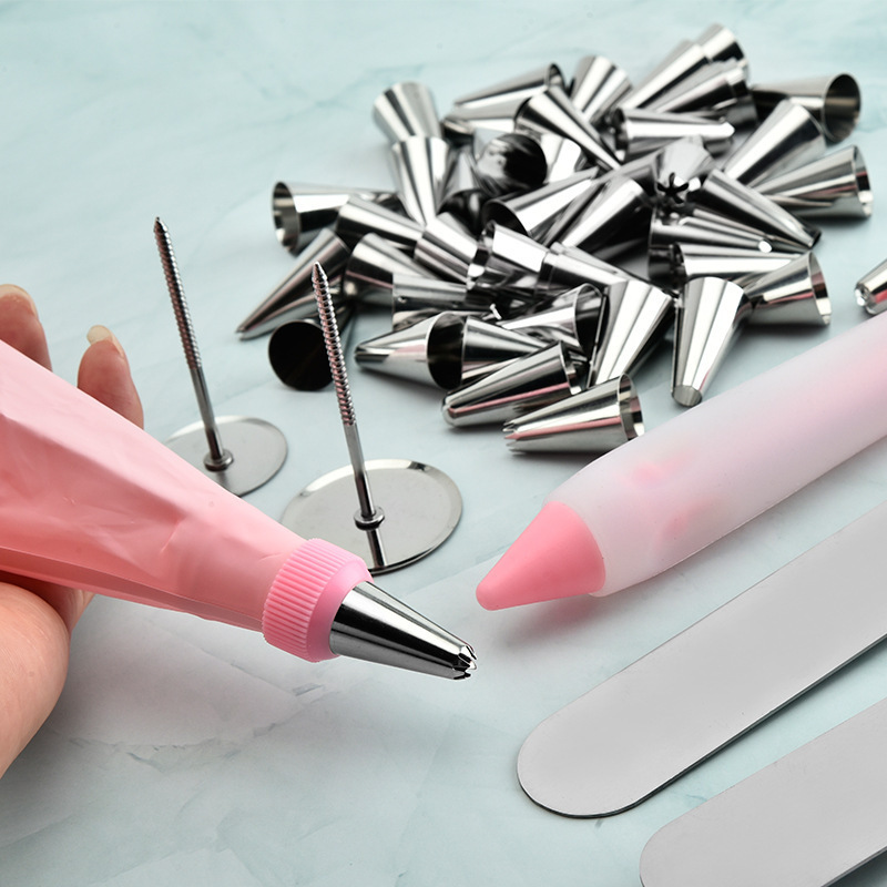 73piece pink cake turntable set, decorating nozzle, turntable, scraper baking kitchen tools