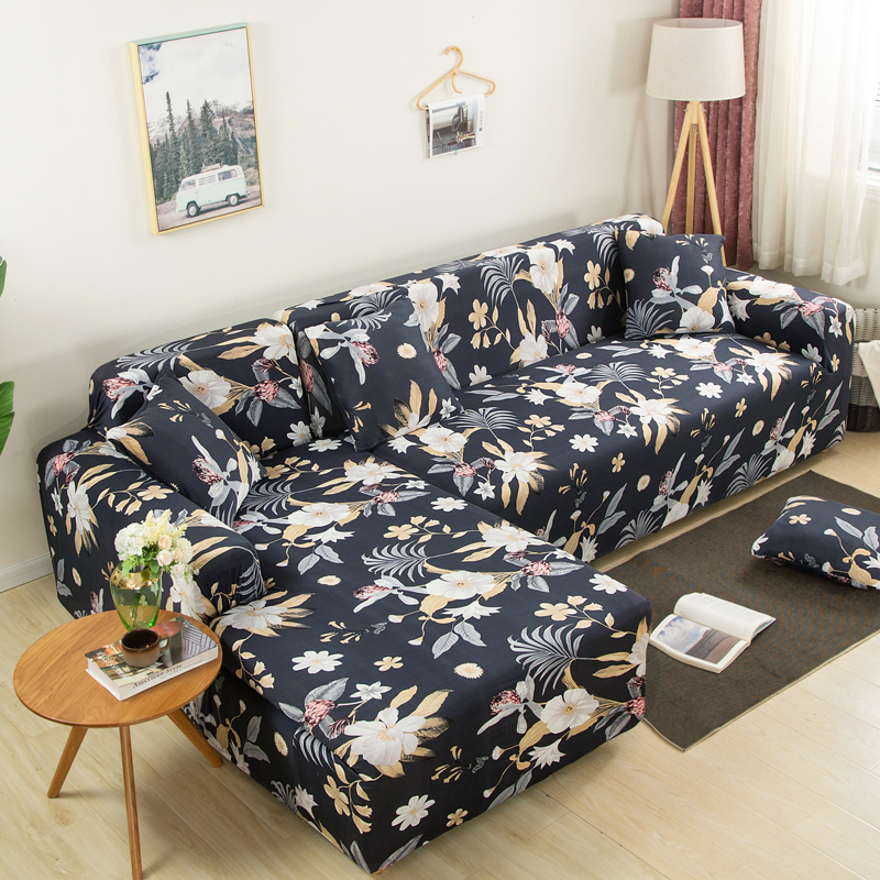 Square lattice printed L shape sofa covers for living room sofa protector  1-seat