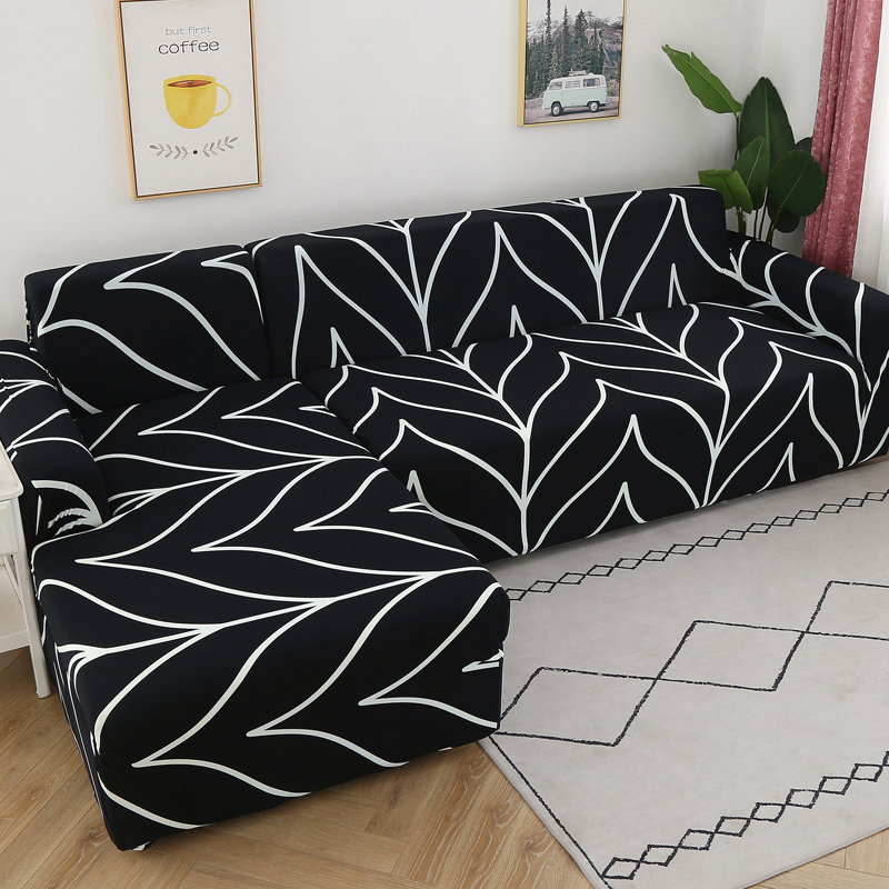 Square lattice printed L shape sofa covers for living room sofa protector  1-seat