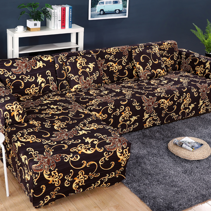 Square lattice printed L shape sofa covers for living room sofa protector  1-seat