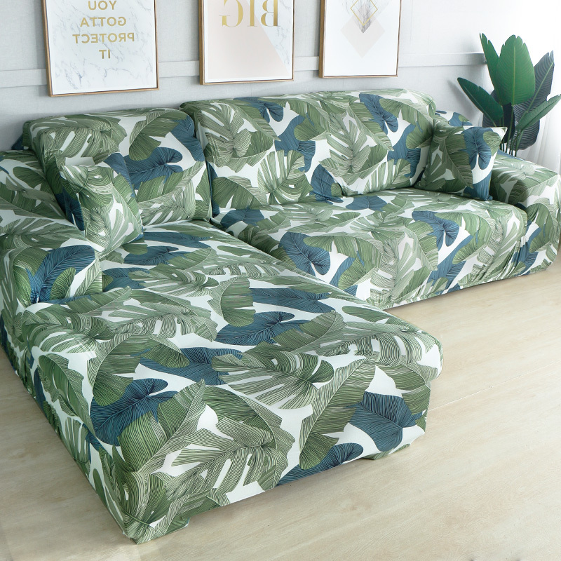 Square lattice printed L shape sofa covers for living room sofa protector  1-seat