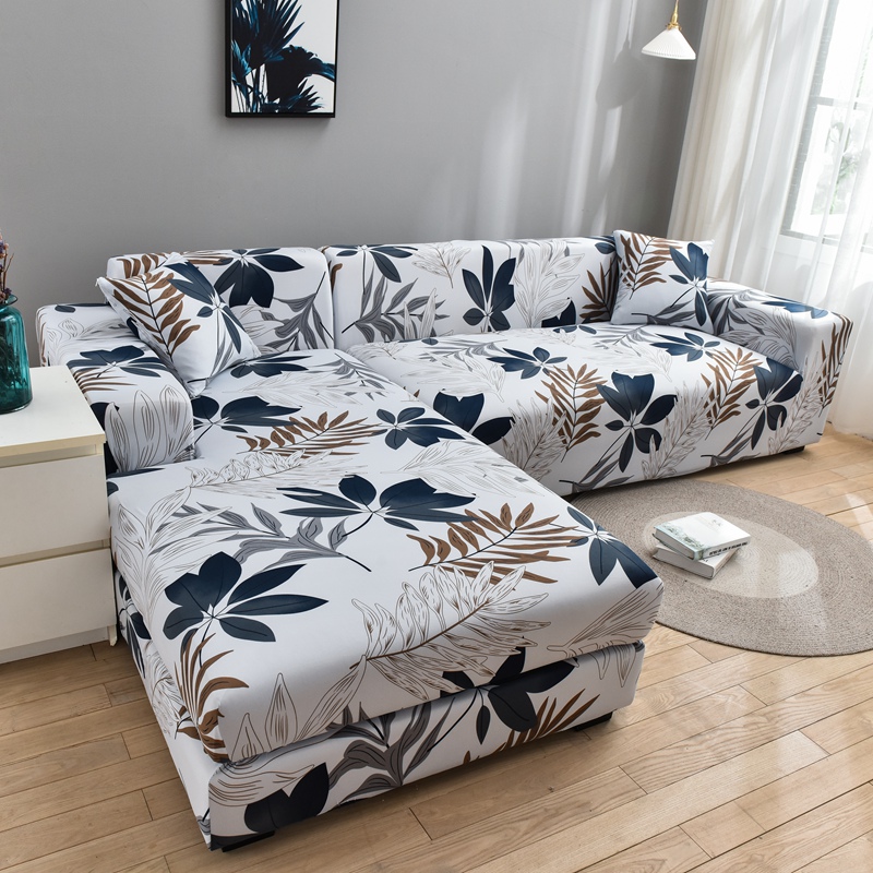 Square lattice printed L shape sofa covers for living room sofa protector 2-seater