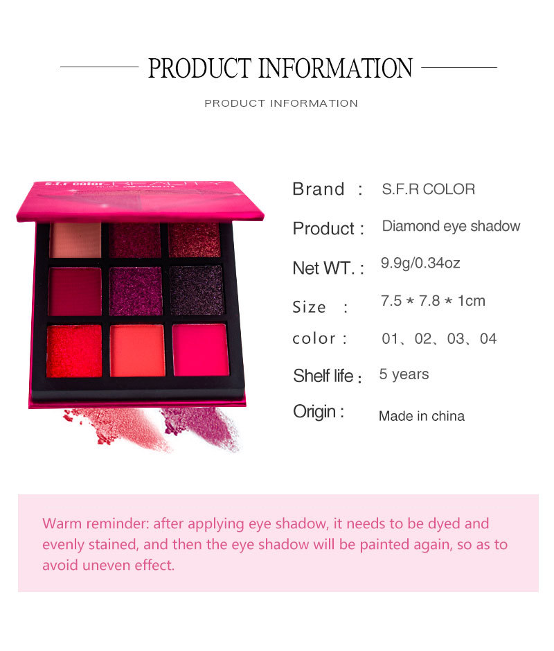 9 Color matte Eyeshadow Eye Makeup  Powder Shimmer Eye Shadow Make up Palette Cosmetics