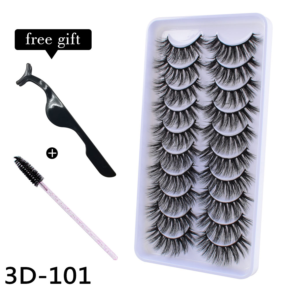 【Free Gifts】10 Pairs 3D False Eyelashes Eyelash Wispy Lashes Variety Extension Natural Makeup Tool