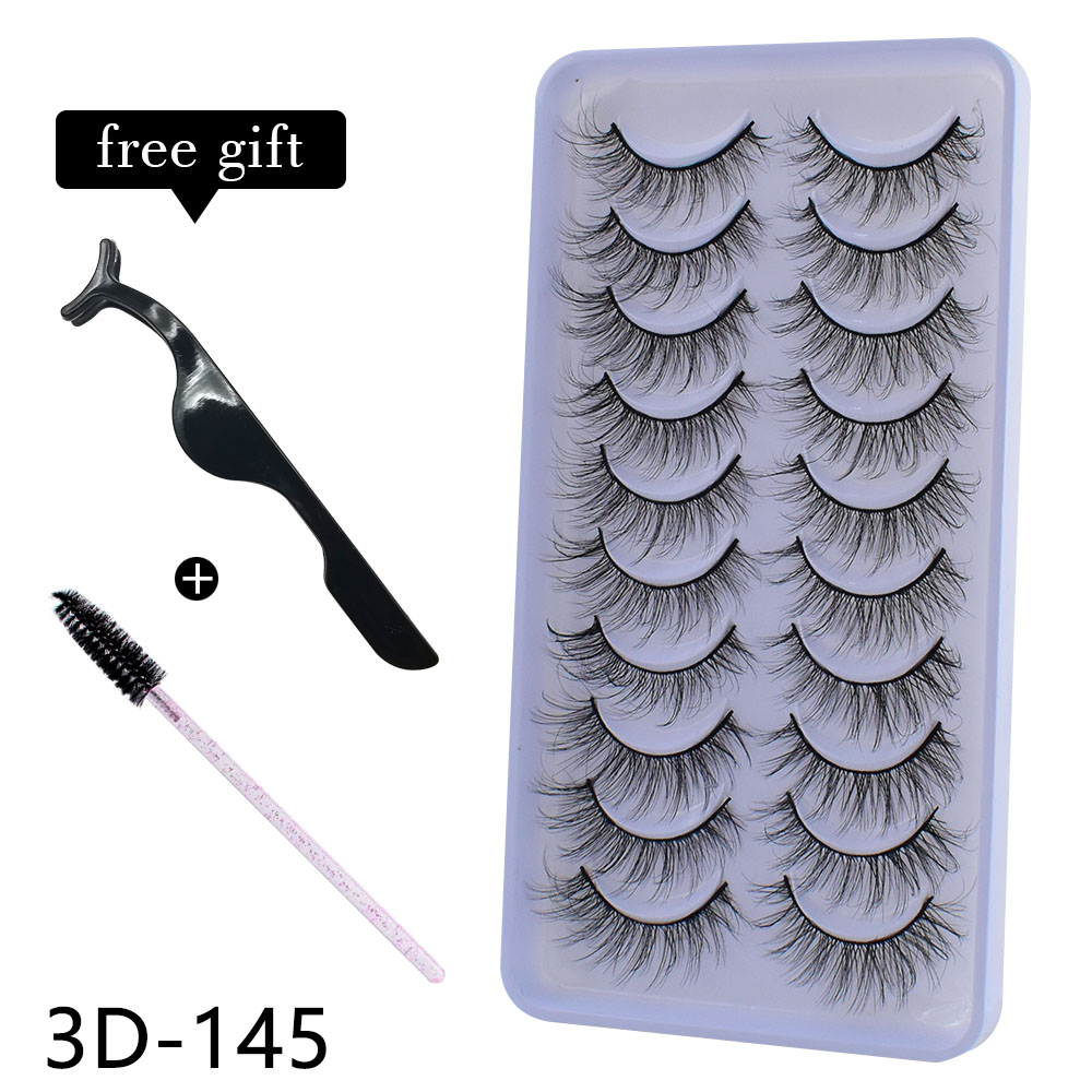 【Free Gifts】10 Pairs 3D False Eyelashes Eyelash Wispy Lashes Variety Extension Natural Makeup Tool
