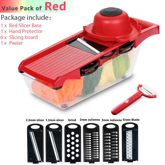 Vegetable Cutter Vegetable Slicer Fruit Peeler Grater for Vegetables Chopper Multi Drain Basket 6 In 1 Kitchen Gadgets