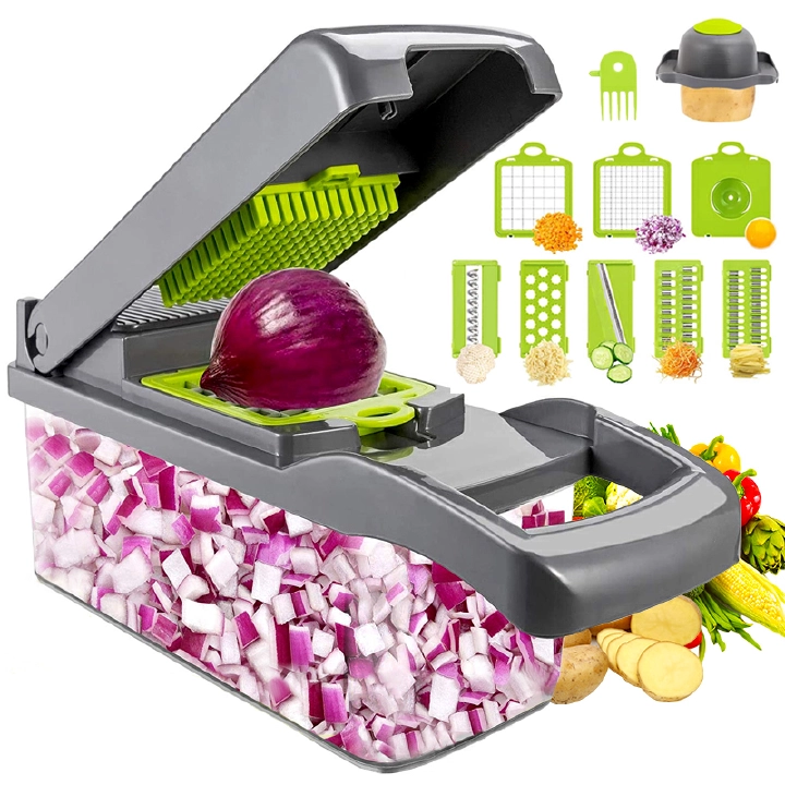 Multifunctional Vegetable Cutter Fruit Slicer Grater Peeler Potato Slice Carrot Onion Drain Basket Kitchen Tool