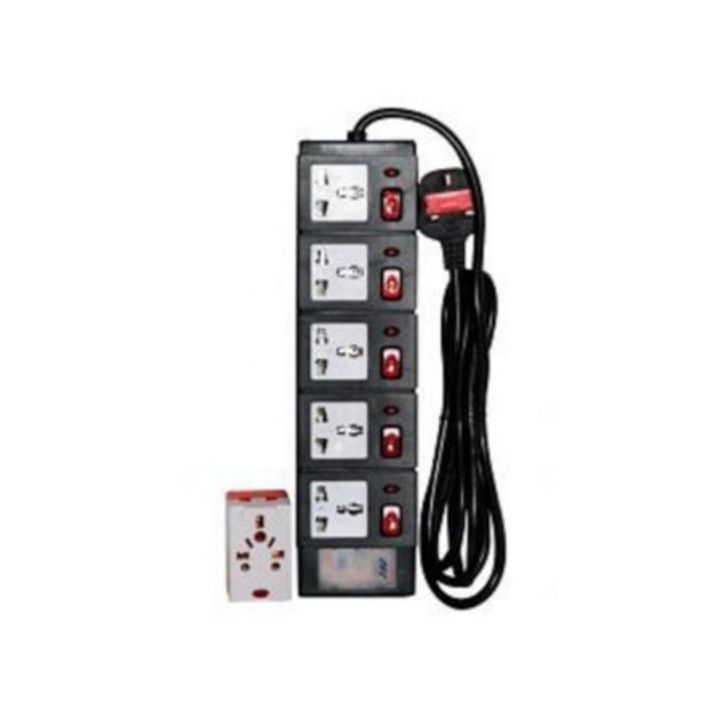 Generic 5 Way Extension Cable - Black black