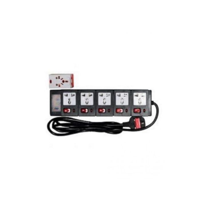 Generic 5 Way Extension Cable - Black black