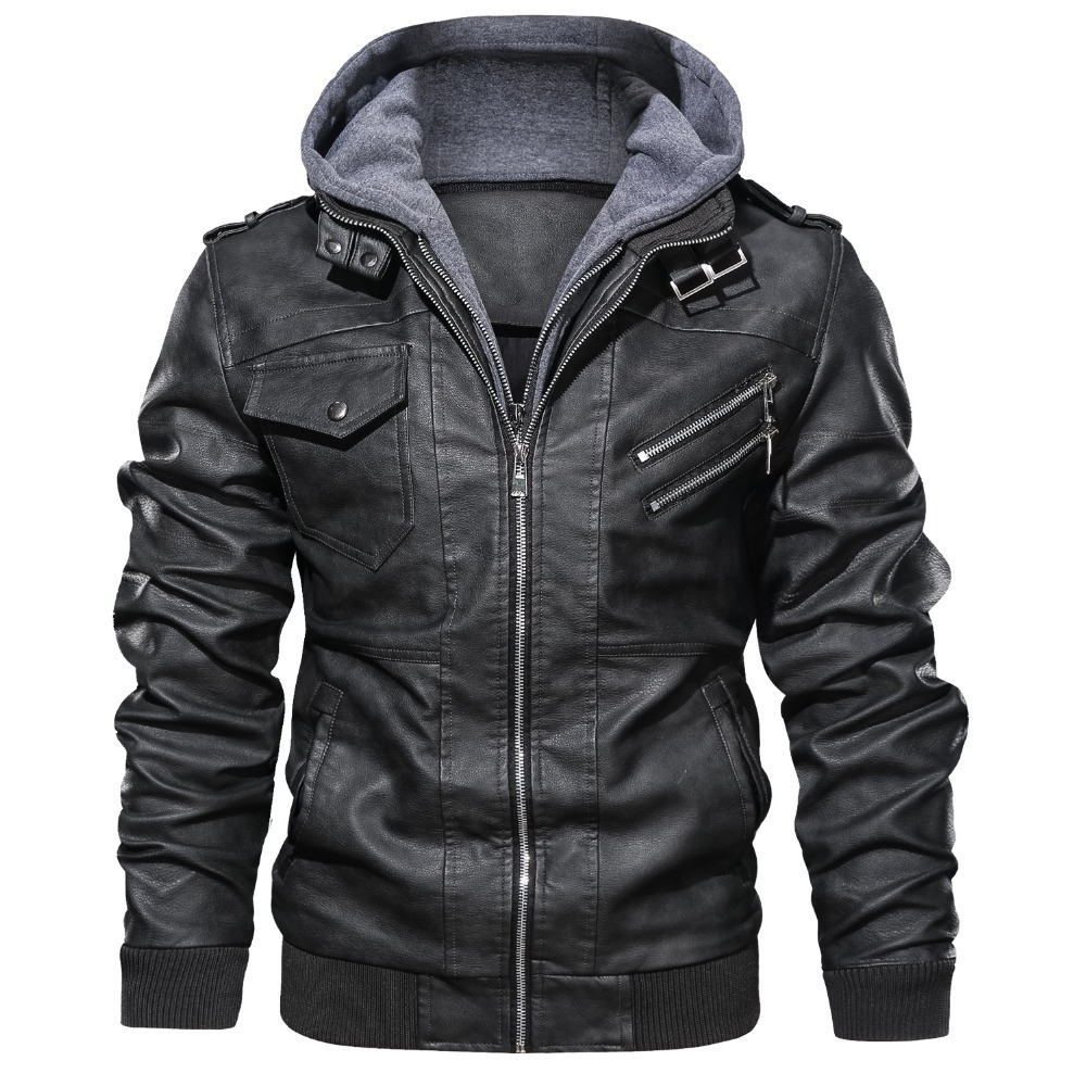Shanpi new men&apos;s leather jacket autumn leisure motorcycle PU jacket motorcycle rider leather coat