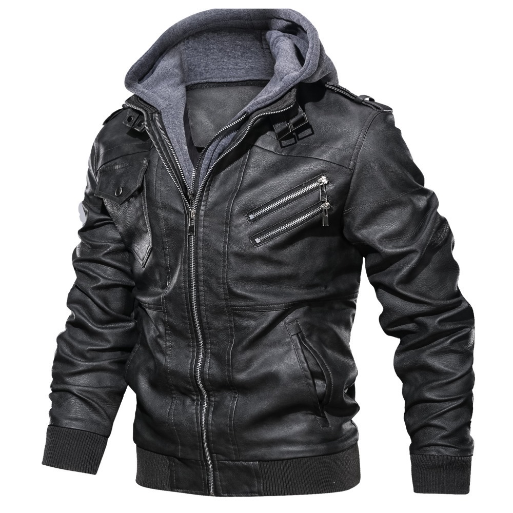 Shanpi new men&apos;s leather jacket autumn leisure motorcycle PU jacket motorcycle rider leather coat