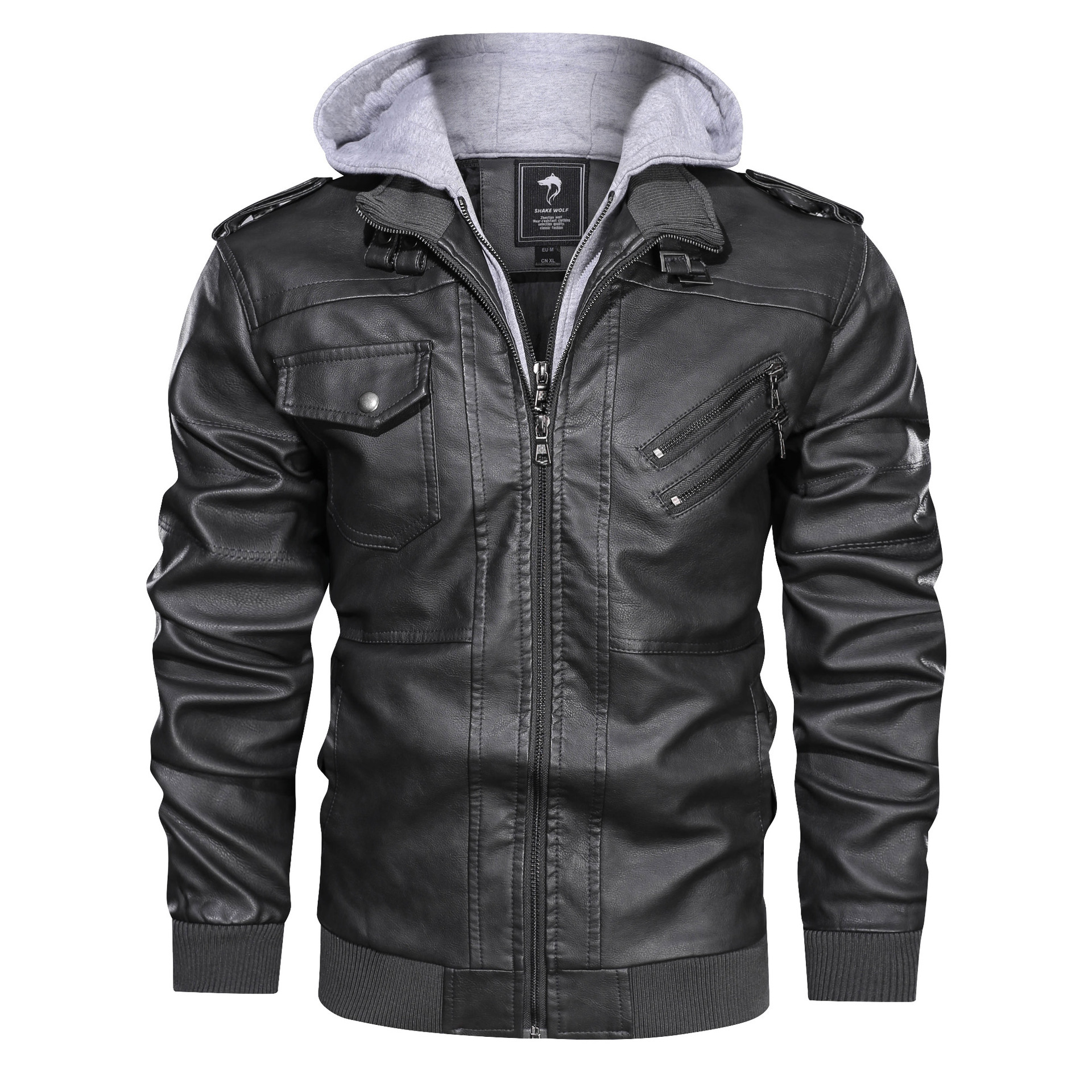 Shanpi new men&apos;s leather jacket autumn leisure motorcycle PU jacket motorcycle rider leather coat