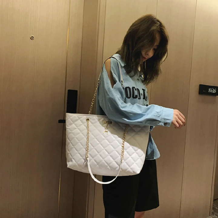 Soft PU Leather Handbags Crossbody Bags For Women Chain Simple Style Shoulder Messenger Bag Lady