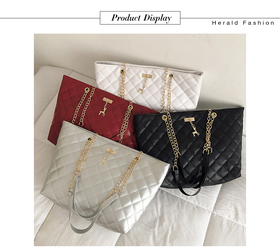 Soft PU Leather Handbags Crossbody Bags For Women Chain Simple Style Shoulder Messenger Bag Lady