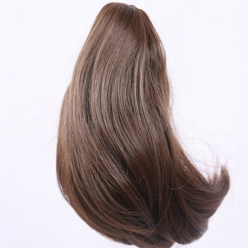 Clip horse tail wig horse tail pear flower roll horse tail wig female long curly hair Wigs