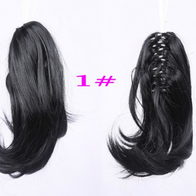 Clip horse tail wig horse tail pear flower roll horse tail wig female long curly hair Wigs