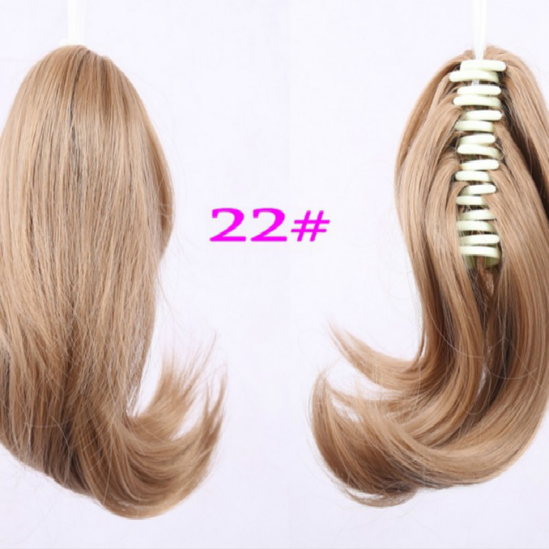 Clip horse tail wig horse tail pear flower roll horse tail wig female long curly hair Wigs