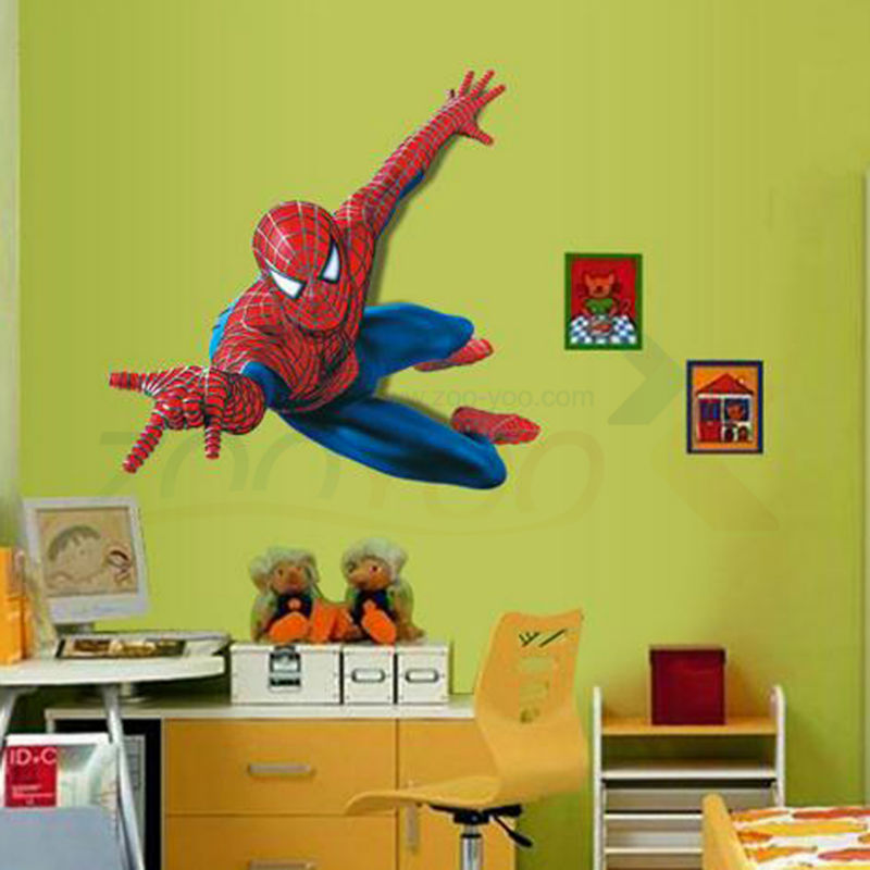 Superman Spiderman giant wall stickers adhesive for children room  Home Decor