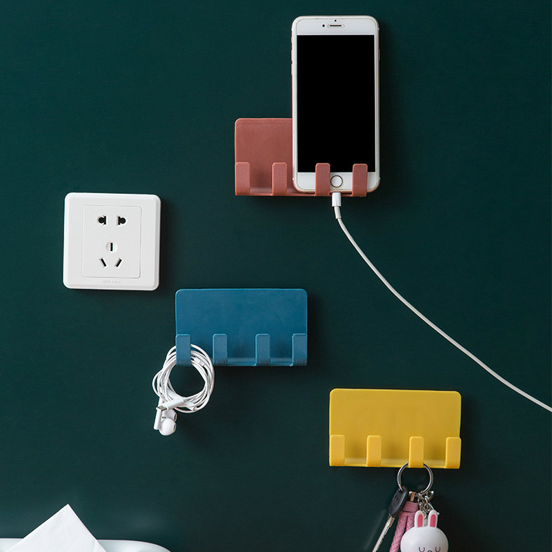 Multifunction Phone Charging Holder Bracket Wall Mount Stand Adhesive Home Decor