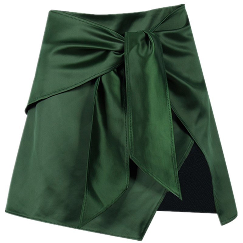 Summer women's high waist split solid irregular Skirts