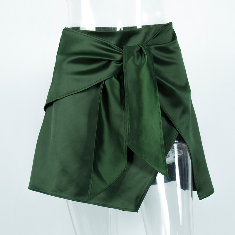 Summer women's high waist split solid irregular Skirts