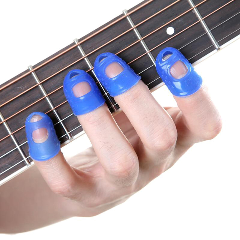 4Pcs/Set Silicone Finger Guards Guitar Fingertip Protectors For Ukulele Guitar TranspaGuitars