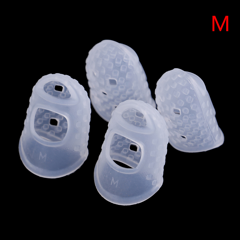 4Pcs/Set Silicone Finger Guards Guitar Fingertip Protectors For Ukulele Guitar TranspaGuitars