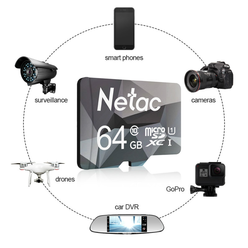 Netac Original Class10 Micro SD Smart TF Card 64GB 128GB 32GB 16GB 8GB  Memory   Memory Cards