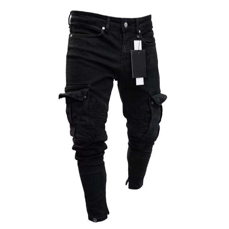 Goocheer Long Pencil Pants Ripped Jeans Slim Spring Hole Men&apos;s Fashion Thin Skinny Jeans Trousers