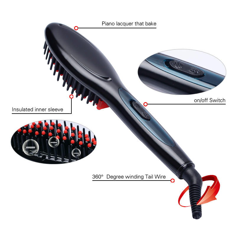 Ceramic Electric Hair Straightening Brush Hair Straightener Comb &amp; Dry Hair Accessories &amp; Tools