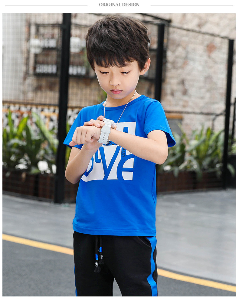 Boys Clothes Set Short Sleeve T-Shirt +Pants Summer Kids Boy Sports Suit  T-shirts &amp; Polos