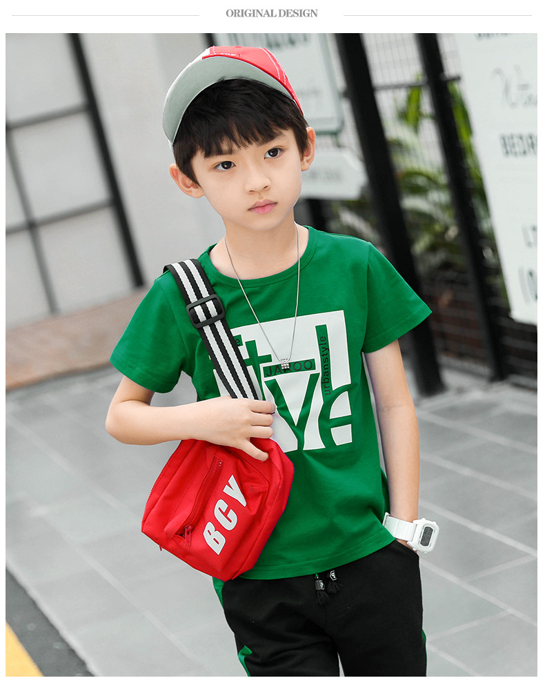 Boys Clothes Set Short Sleeve T-Shirt +Pants Summer Kids Boy Sports Suit  T-shirts &amp; Polos